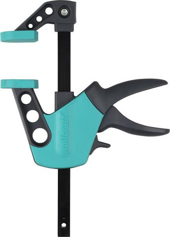 Wolfcraft Einhandzwinge EHZ Easy 75-150 in Schwarz und Türkis mit einer Spannweite von bis zu 150 mm - Bild 1