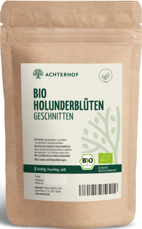 Achterhof Holunderblüten geschnitten Bio getrocknet 100 g - Bild 1