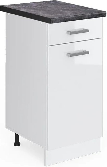 Vicco Küchenunterschrank R-Line Weiß Hochglanz/Anthrazit B: 40 cm, H: 81,6 cm, T: 60 cm - Bild 1