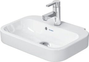 Duravit Handwaschbecken Happy D.2 in Weiß, D-Form aus Keramik mit Überlauf und Hahnlochbank, Breite: 50 cm, Tiefe: 36 cm - Bild 1