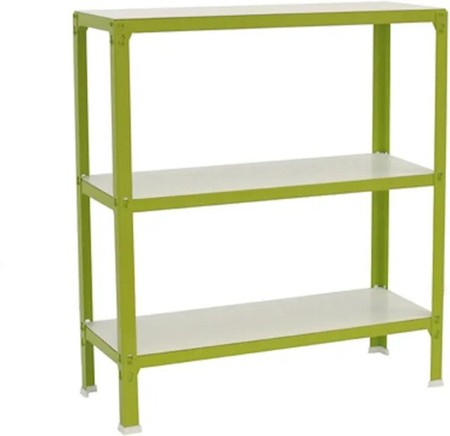 PROREGAL Wohnregal Living Koala Wood mit 3 Fachböden aus Stahl, Grün/Weiß, H x B x T: 90 x 80 x 30 cm - Bild 1