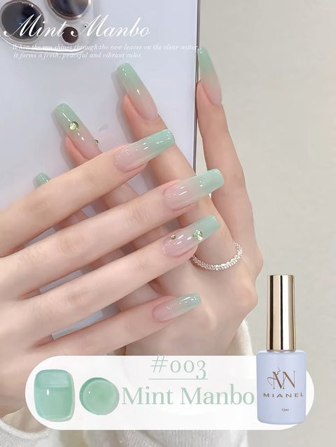 MAINEL Mint Mambo Gel Nagellack, 12 ml, Blau Grün, Transparent - Bild 1