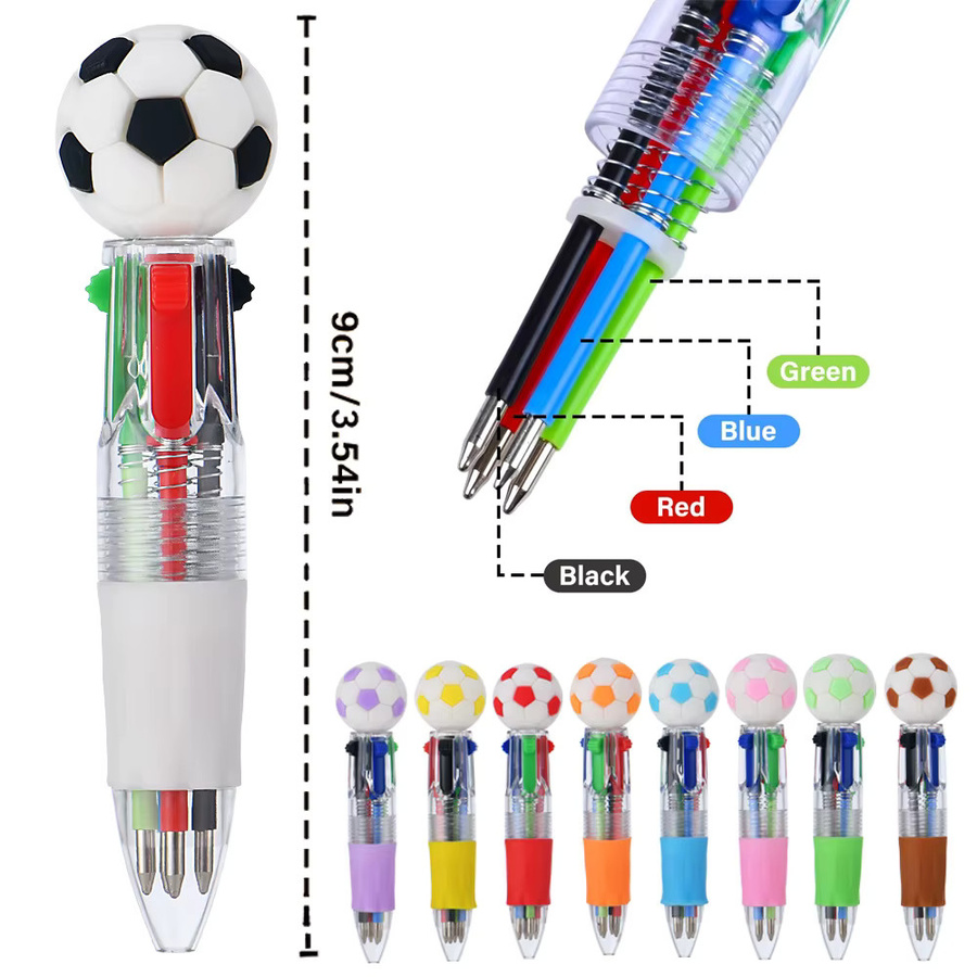 TWBEB 4-in-1 Mini-Sport-Kugelschreiber mit Fußball, Basketball und Rugby Design, mehrfarbige Tinte, Schul- und Bürobedarf - Bild 3
