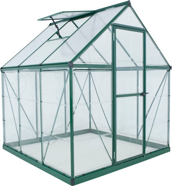 Palram Canopia Hybrid Gewächshaus aus Polycarbonat in Grün mit Fundamentrahmen und Regenrinnen, B/T/H: 185 x 190 x 209 cm - Bild 2