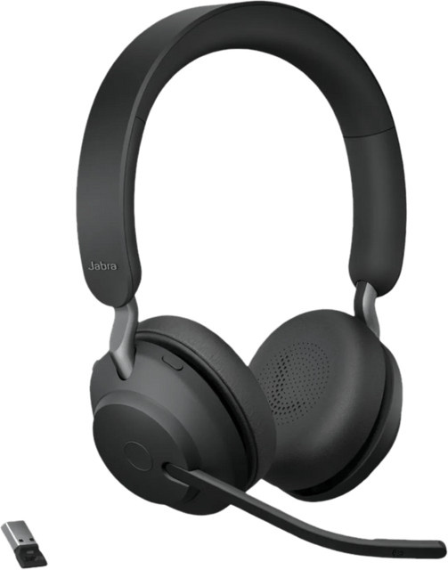 Jabra Evolve2 65 UC Stereo On-Ear Bluetooth Headset Schwarz mit Link 380a USB-A - Bild 1