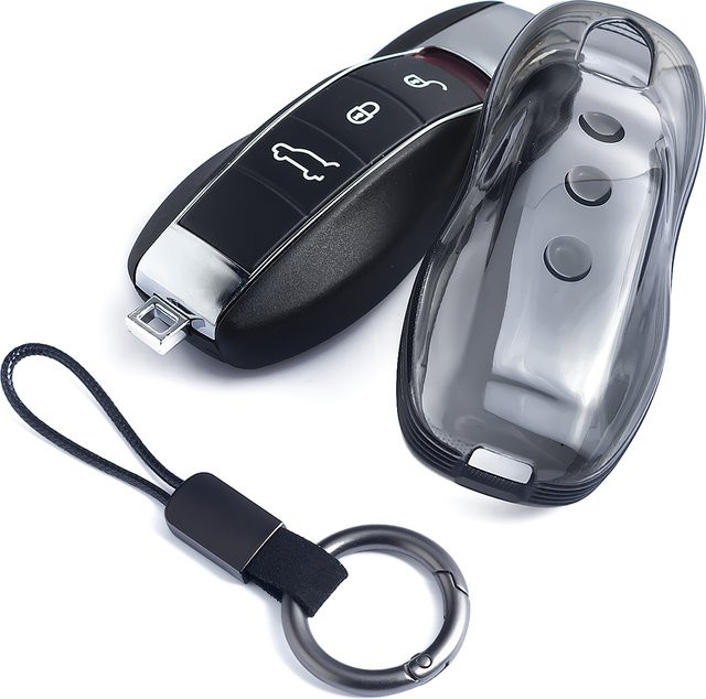 Schlüsselanhänger-Hülle für Porsche, Schwarz, transparent, Unisex - Bild 1