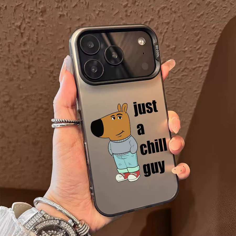Iam Just A C-Chill Guy Handyhülle für iPhone 11 bis 17 Pro Max in Multicolor mit mattem Laser Metallic Aurora Effekt - Bild 2