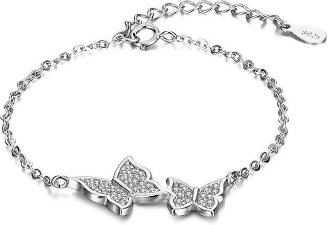 Allbestart Armband, 925 Silber, Schmetterling, Zirkonia, Damen, Weiß - Bild 1