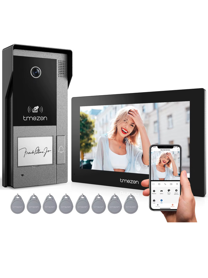 TMEZON WiFi Tuya Video-Gegensprechanlage mit 7 Zoll 1080P Touchscreen und Kamera in Schwarz - Bild 5
