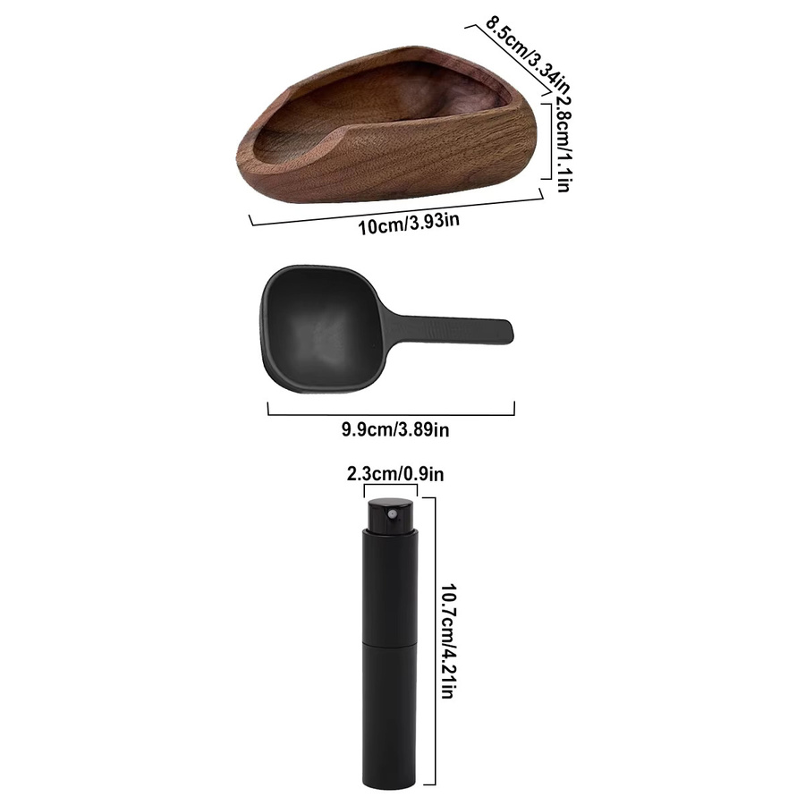 Leeseph Dosierbecher aus Holz mit Sprühflasche und Messlöffel-Set in Braun für Kaffeebohnen und Tee - Bild 2