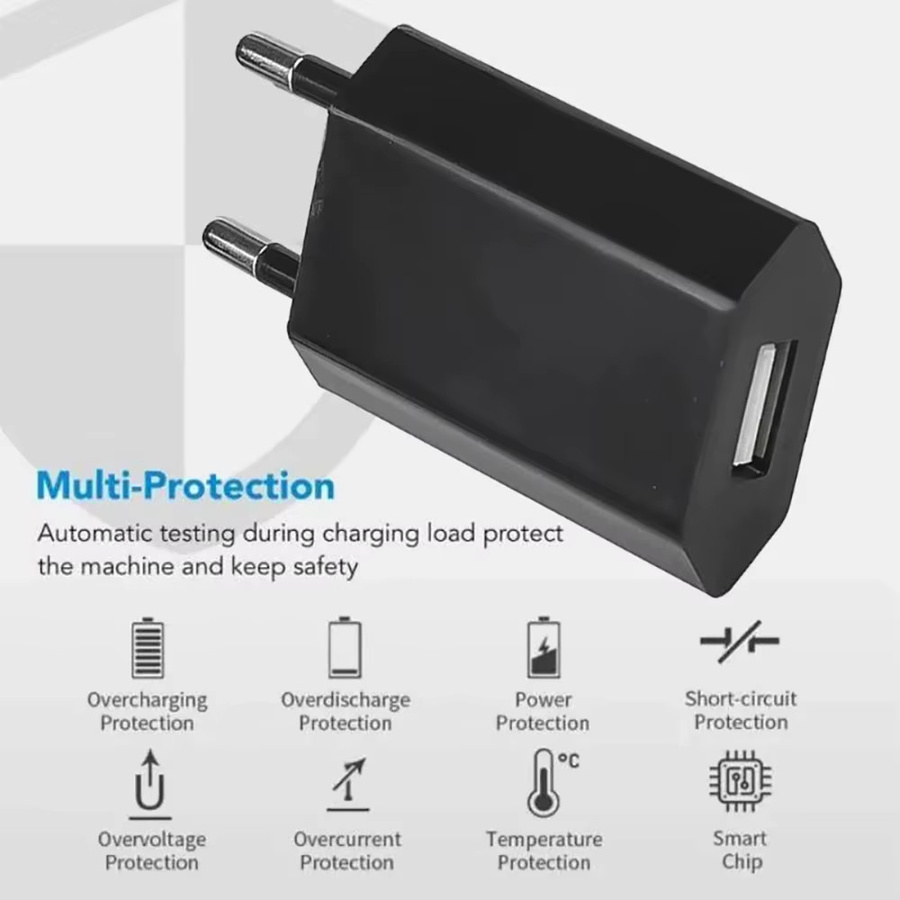 USB Schnellladegerät 5V 1A EU Stecker Reise Power Adapter für Samsung Huawei Xiaomi iPhone in Schwarz oder Weiß - Bild 3