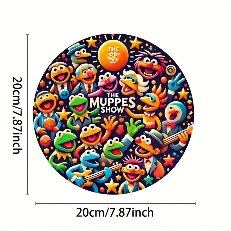 Rundes Aluminium-Wandkunstschild im Vintage-Stil mit Muppets-Show-Design von Potdemiel, Multicolor, Durchmesser: 20,3 cm - Bild 2