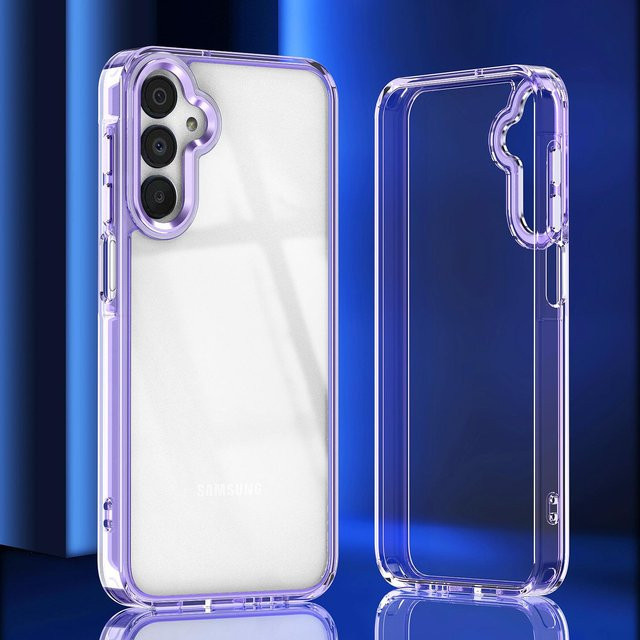 Stoßfeste transparente Schutzhülle für Samsung Galaxy S25 S24 S23 S22 Ultra Plus und FE Modelle in Violett - Bild 1