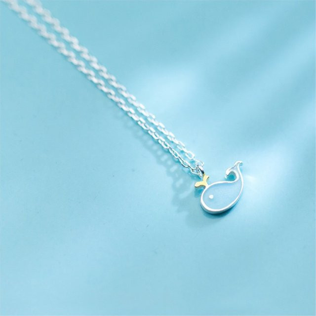 GaGa-Duck Halskette, 925 Silber, Wal und Delfin, Damen - Bild 1