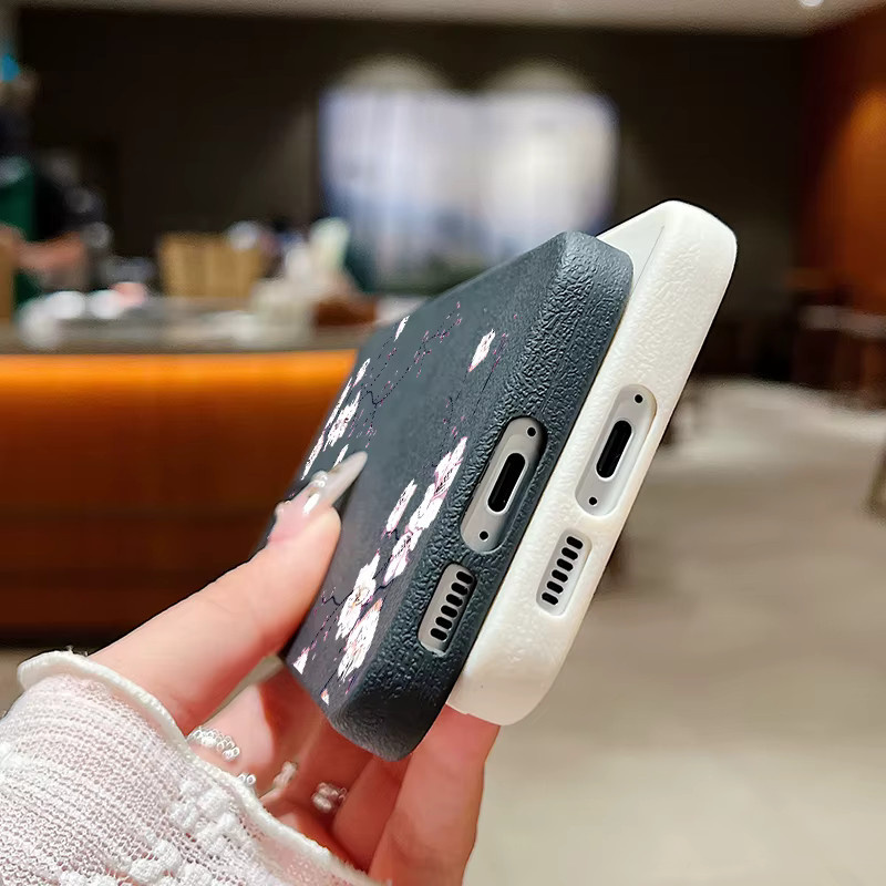 YISHANGOU Handyhülle mit Blumendruck und Lederstruktur für Samsung Galaxy S25 S24 S23 S22 S21 Ultra Plus A56 A55 A54 A36 A15 A16 5G in Pink - Bild 3