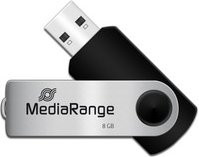 MediaRange USB Stick MediaRange Serie, 8 GB, USB 2.0, Drehkappengehäuse, schwarz-silber, B: 1,1 cm, T: 1,1 cm, H: 5,6 cm - Bild 3