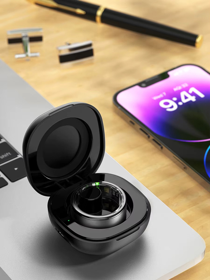 MISIRUN R03 Smart Ring Schwarz mit Ladeetui, Gesundheits- und Schlafmonitor, IP68 & 5ATM wasserdicht, Unisex - Bild 5