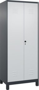 C+P Spind Classic PLUS Schwarz-Weiß mit 2 Abteilen, Füße, Sicherheits-Drehriegel, B/T/H: 80 x 50 x 195 cm - Bild 1