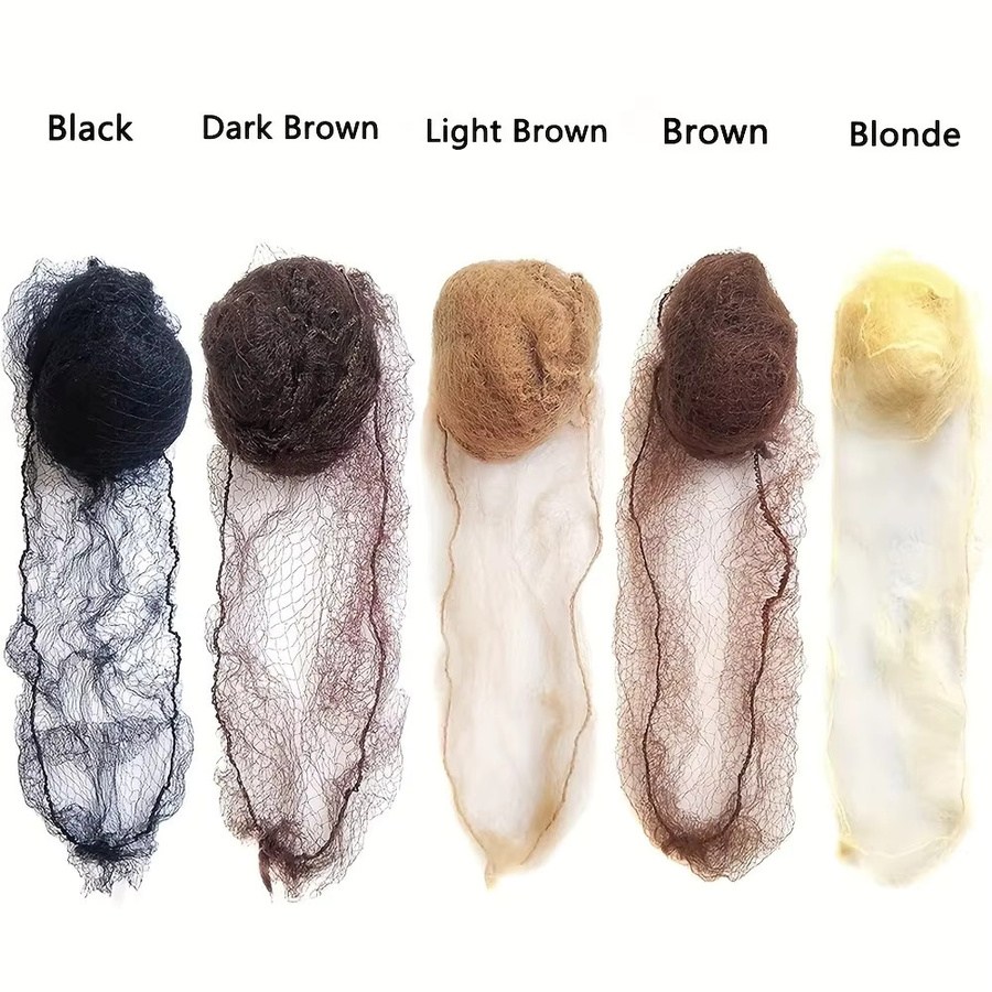Nylon-Haarnetz für Dutt, Schwarz Blond Braun, 5mm, 10/20/100 Stück - Bild 2