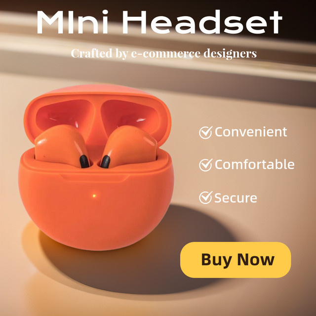 Briame Bluetooth Headset kabellose HiFi-Kopfhörer für Musik, Anrufe und Gaming in Pink und Orange - Bild 1