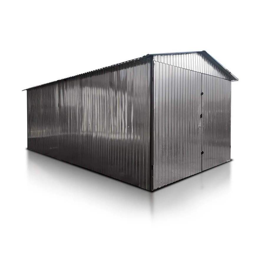 Liderstal Einzelgarage Basic aus Blech in Grau mit Seitengiebel und Bogenschloss, B/T/H: 300 x 400 x 250 cm - Bild 2