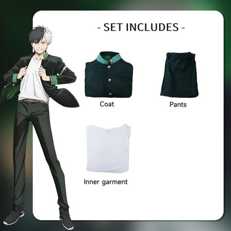 TUYUE Anime Cosplay Kostüm Windbreaker Uniform Perücke Outfit android grün