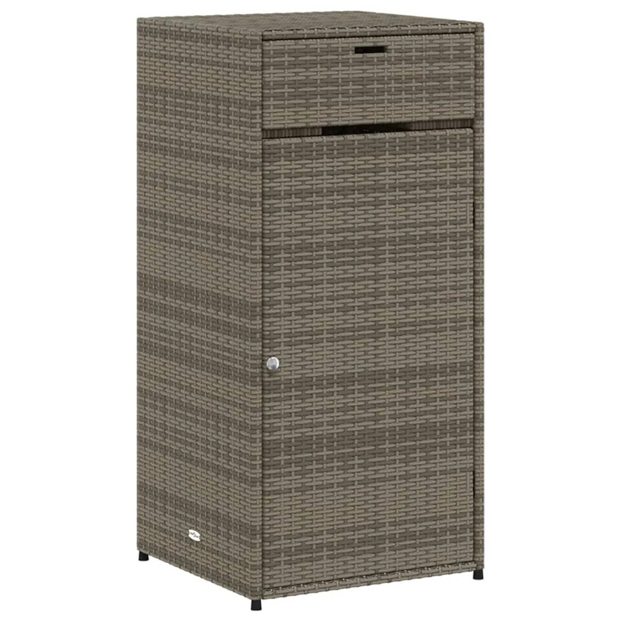 vidaXL Gartenschrank aus Poly Rattan in Grau mit Scharniertüren, B/T/H: 55 x 55 x 111 cm - Bild 2