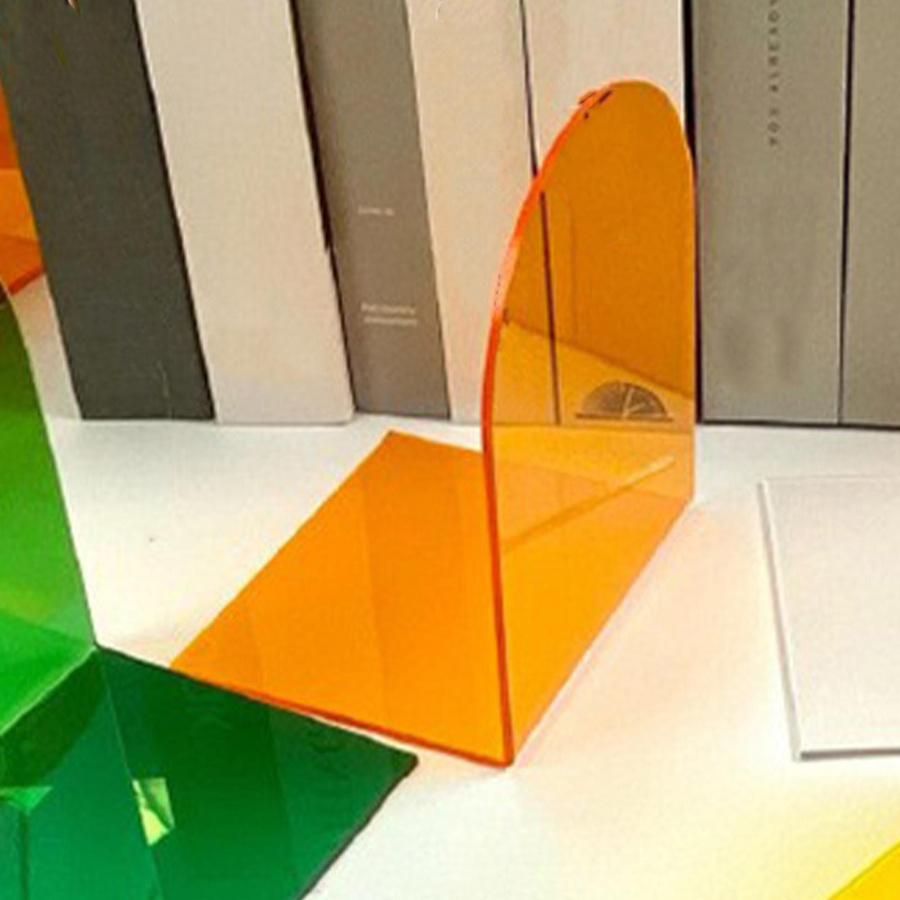 CosyHome Buchstützen aus Acryl, 1 Paar, rutschfest und dekorativ, transparent Orange - Bild 2