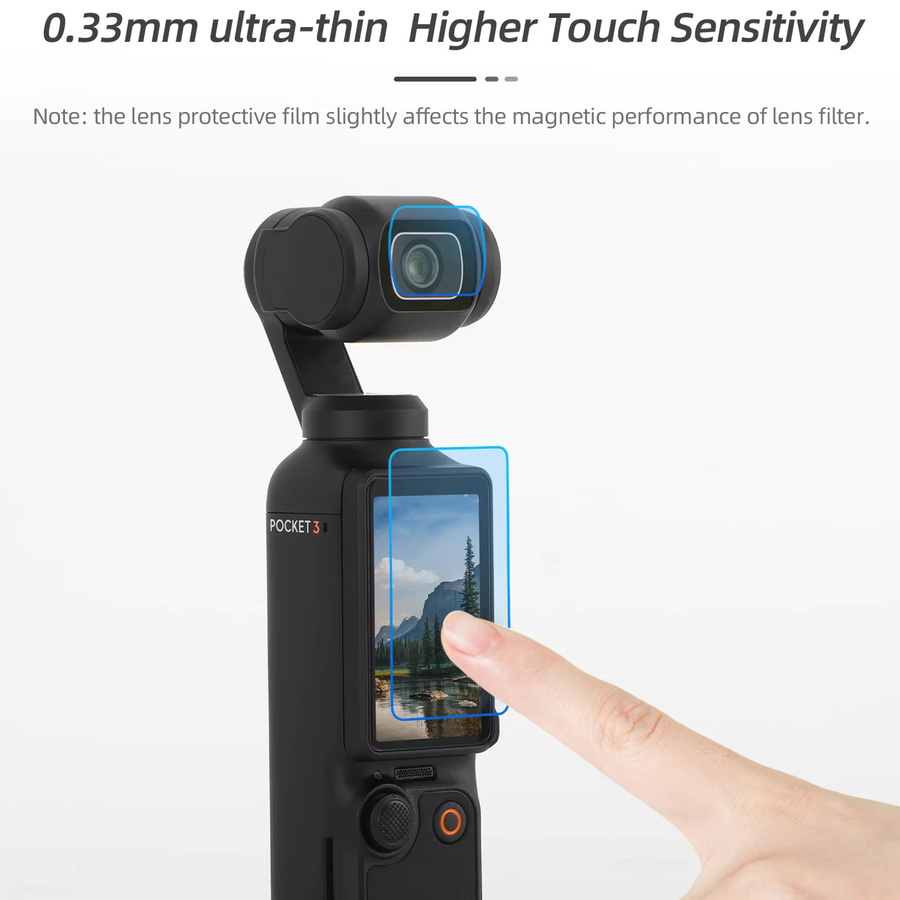 DJI OSMO Pocket 3 Zubehör Set mit Objektivschutz aus gehärtetem Glas und Displayschutzfolie in Transparent - Bild 4