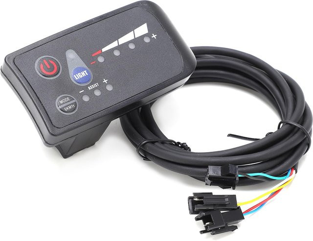 Shoemst LCD-Instrument 810 für Elektrofahrräder mit LED-Leistungsanzeige und Geschwindigkeitsregelung, 24V, Grau/Schwarz - Bild 1