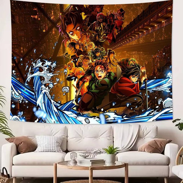 BaiTu Clothes Anime Demon Slayer Wandteppich in Braun und Multicolour, B x H: 50 x 70 cm - Bild 1