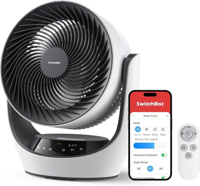 SwitchBot SmartHome Tischventilator mit Umluftfunktion in Weiß - Bild 2