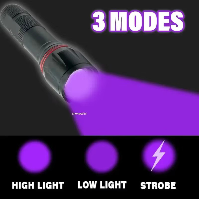 NEWBIRTH T6 LED UV Taschenlampe 395nm mit Zoomfunktion in Schwarz für EDC und Detektion von Flecken oder Skorpionen - Bild 4