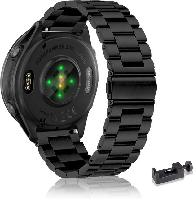 DAINU Uhrenarmband Edelstahl, Silber, Garmin Forerunner 570 47 mm, Venu 3 45 mm, Venu 2, Vivoactive 4 - Bild 1