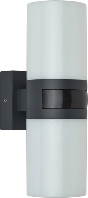 Oktaplex Peru LED Außenleuchte aus Aluminium mit Bewegungsmelder und Dämmerungssensor, 20W, 1900lm, Warmweiß, IP65, Grau - Bild 1