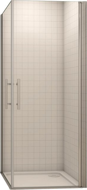 Duschparadies Duschkabine Eckeinstieg mit Schwingtür aus 6mm ESG NaNo Glas, Farbe: Transparent, B/T/H: 90 x 80 x 185 cm - Bild 1