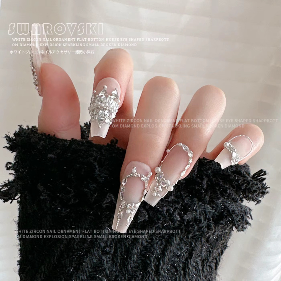 YYM Mini-Zirkon-Nagelcharms, Champagner, 50 Stück - Bild 5