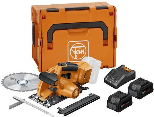 Fein F-IRON Cut 57 AS Set Akku-Handkreissäge für Metall, 18V, inkl. 2 Akkus 8Ah und Ladegerät, Orange - Bild 1