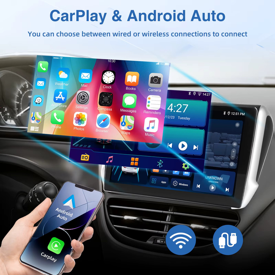 MOPECT 10 Zoll Android 15.0 Autoradio für Peugeot 2008 und 208 (2013-2017) mit 4+64GB Speicher, Carplay, WiFi, GPS, DAB, DVR und Kamera in Schwarz - Bild 3