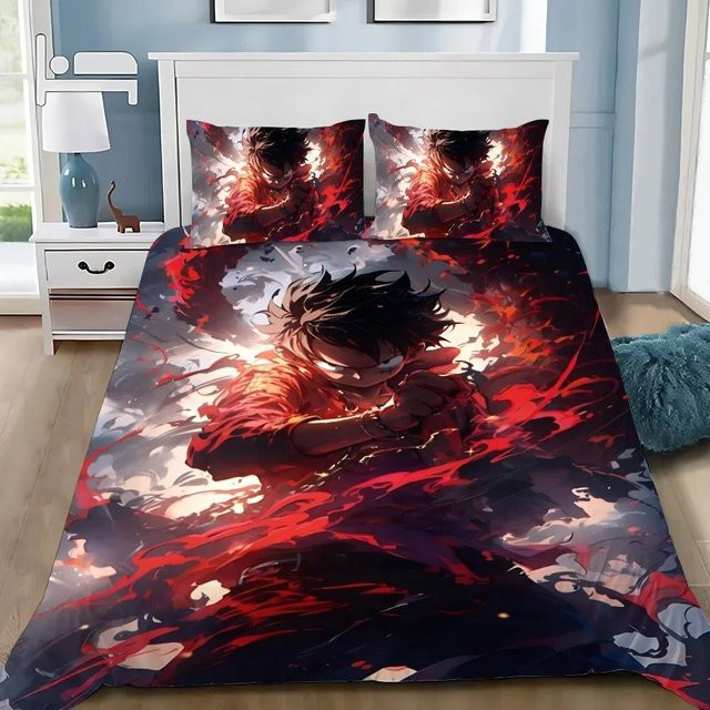 Lodestar Anime Bettwäscheset mit Luffy Motiv, 3-teilig, Mehrfarbig, B/H: 260 x 240 cm - Bild 1