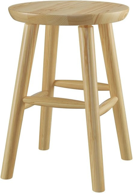 Runder Holz-Hocker von Erst-Holz aus Kiefer als Beistelltisch oder Blumenhocker, Farbe: Braun/Mehrfarbig, B/T/H: 33,0 x 33,0 x 45,0 cm - Bild 1