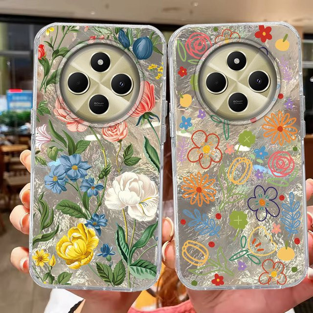 Handyhülle mit floralem Mädchen-Design für Xiaomi Redmi Serie in Weiß - Bild 1
