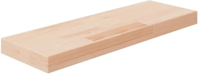vidaXL Regalboden aus unbehandeltem Massivholz Eiche, Farbe Beige/Braun, B/T/H: 60 x 20 x 4 cm - Bild 1