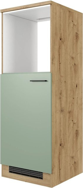Flex-Well Küchen-Geräteschrank Cara Schilfgrün matt und Artisan Eiche, B/T/H: 60 x 60 x 169 cm - Bild 1