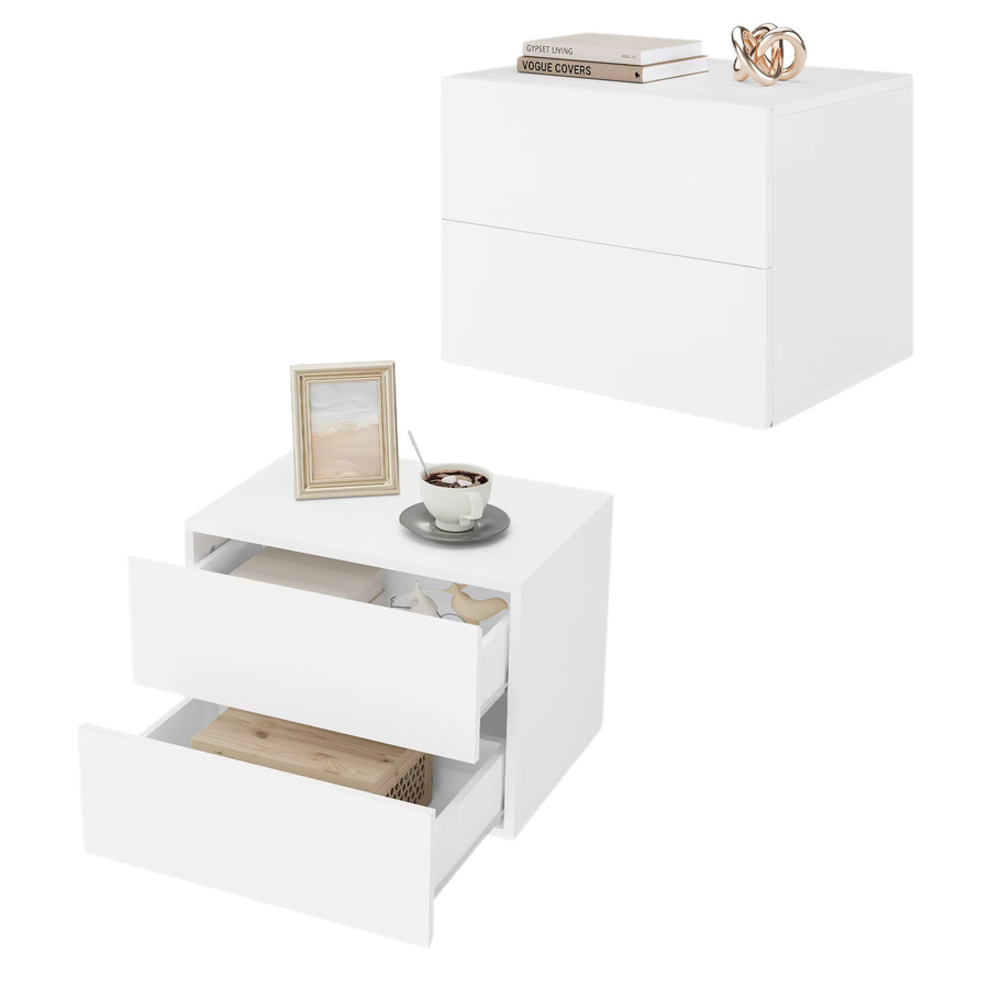 WOLTU 2er Set moderner wandmontierter Nachttisch mit Schublade für Schlafzimmer und Wohnzimmer - Bild 2
