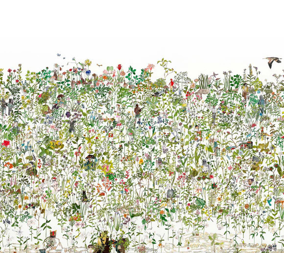 NLXL Mural Enchanted Garden selbstklebende Vlies Tapete mit floralem Design in Mehrfarbig - Bild 1