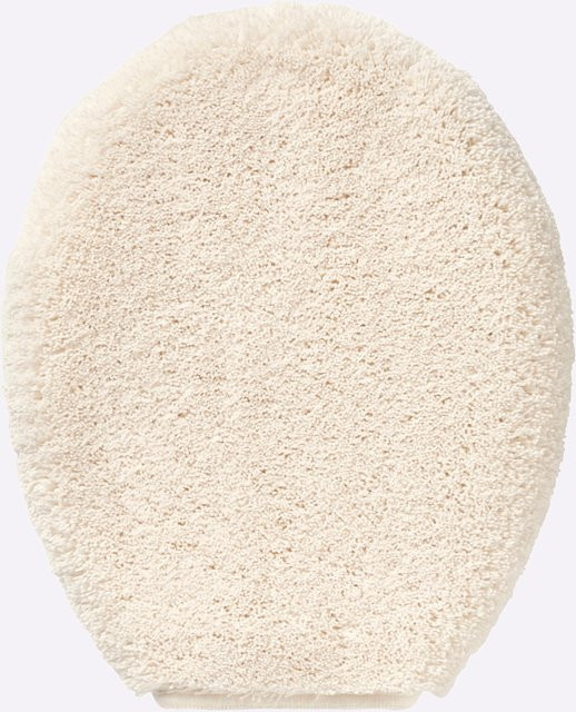 Rutschhemmende Badematte in Beige mit Kreis-Design aus 100% Polyester, geeignet für Fußbodenheizung - Bild 1