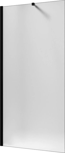 AICA Walk In Duschkabine Schwarzrahmen mit Milchglas und flexibler Stange, B: 100 cm, H: 200 cm - Bild 1
