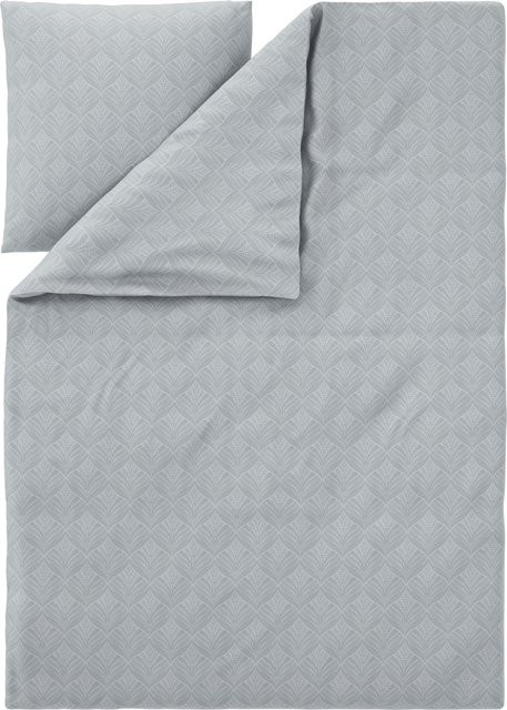 LIVARNO Renforcé-Bettwäsche mit Blumenmuster in Anthrazit und Grau, Set bestehend aus 1x Bettbezug (155 x 220 cm) und 1x Kissenbezug (80 x 80 cm) - Bild 1