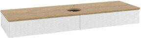 V&B Waschtischunterschrank Antao mit Frontstruktur in Weiß und Eiche Honig, B/T: 160 x 50 cm - Bild 1